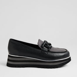 DJANGO & JULIETTE EAILA BLACK CHARCOAL - Women Loafers - Collective Shoes 