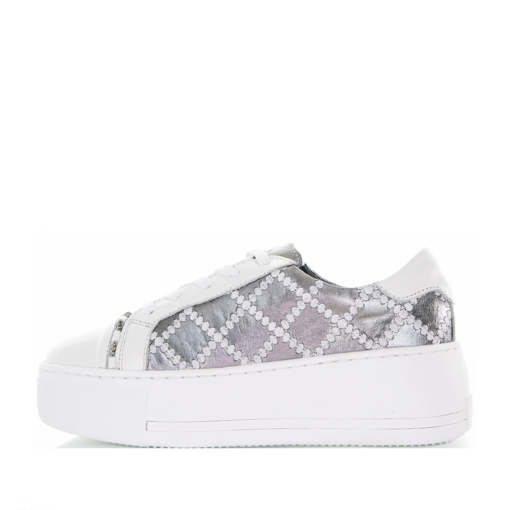 ALFIE & EVIE FRANKIE WHITE PAT PEWTER - Women sneakers - Collective Shoes 