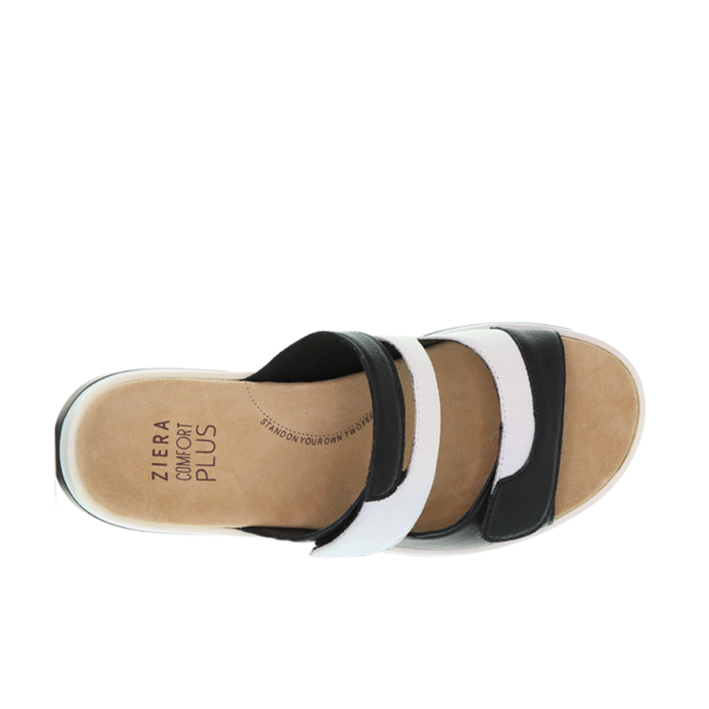 ZIERA GENRA BLACK WHITE - Women Sandals - Collective Shoes 