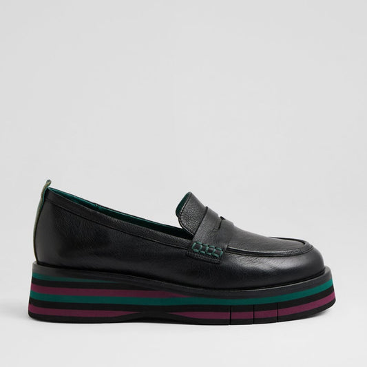DJANGO & JULIETTE GLAMMS BLACK LEATHER - Women Loafers - Collective Shoes 