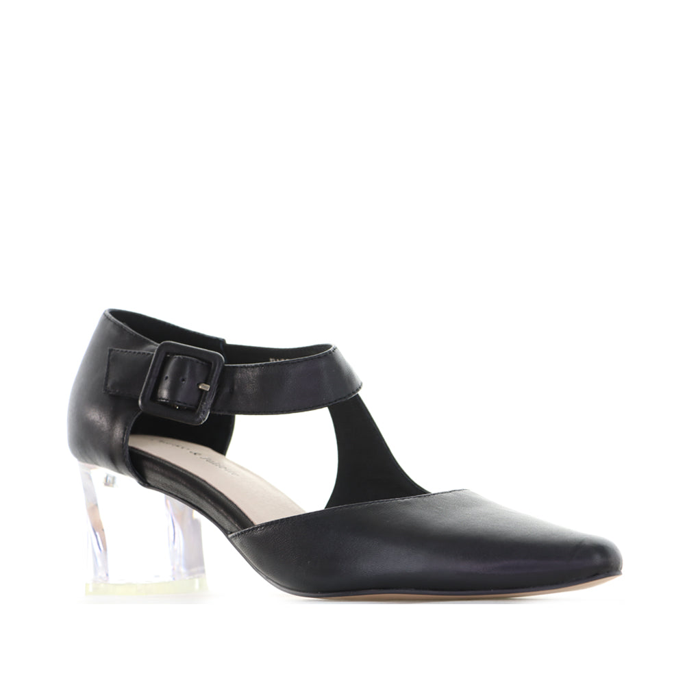 DJANGO & JULIETTE HAPPIE BLACK/CLEAR HEEL - Women Sandals - Collective Shoes 