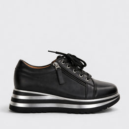 ALFIE & EVIE HOSTING BLACK SILVER STRIPE - Women sneakers - Collective Shoes 