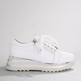 ALFIE & EVIE HOSTING WHITE SILVER STRIPE - Women sneakers - Collective Shoes 