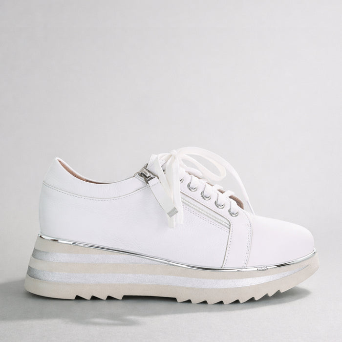 ALFIE & EVIE HOSTING WHITE SILVER STRIPE - Women sneakers - Collective Shoes 