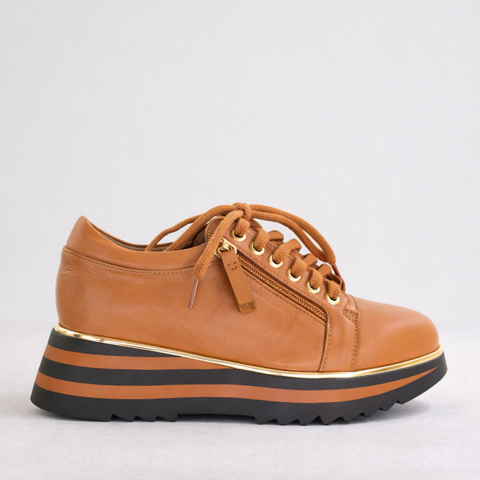 ALFIE & EVIE HOSTING TAN BLACK STRIPE - Women sneakers - Collective Shoes 
