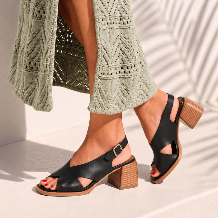 EOS ISADORA BLACK - Women Sandals - Collective Shoes 