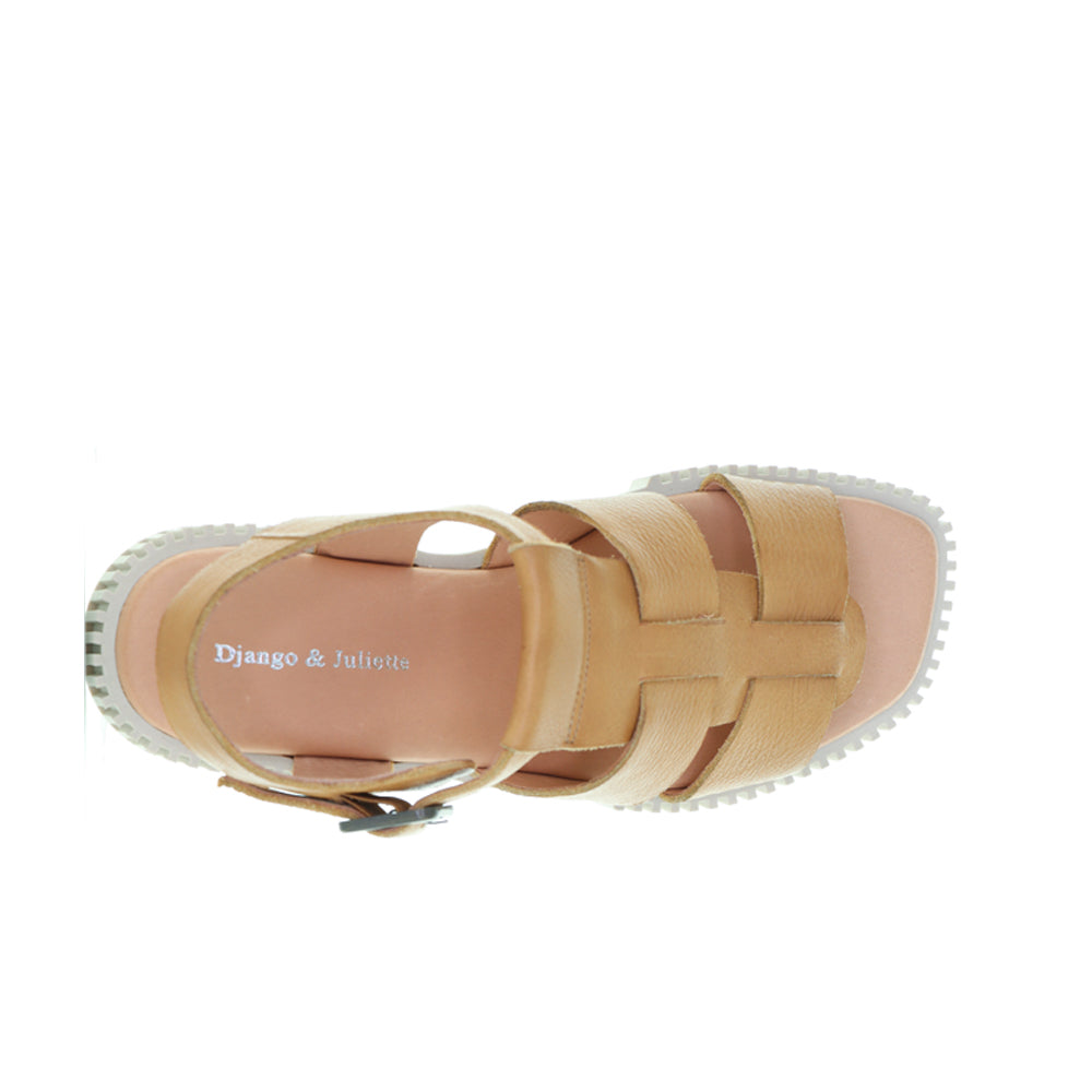 DJANGO & JULIETTE ITALA DK TAN ALMOND SOLE - Women Sandals - Collective Shoes 
