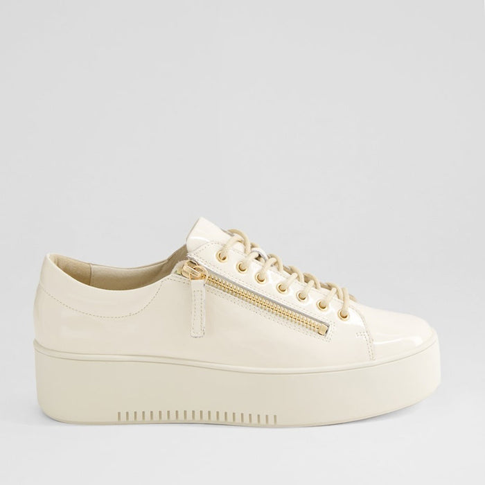 DJANGO & JULIETTE WOLFIE IVORY PATENT - Women sneakers - Collective Shoes 