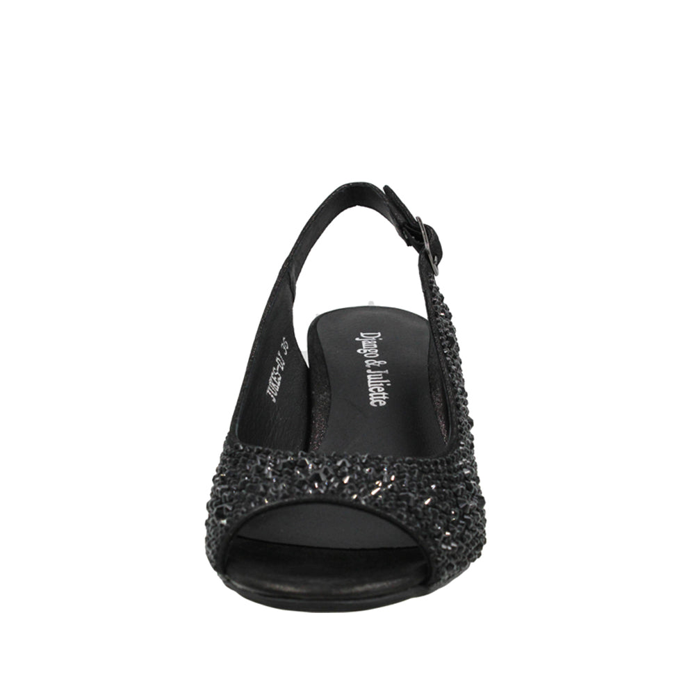 DJANGO & JULIETTE JUKES BLACK SHIMMER - Women Sandals - Collective Shoes 