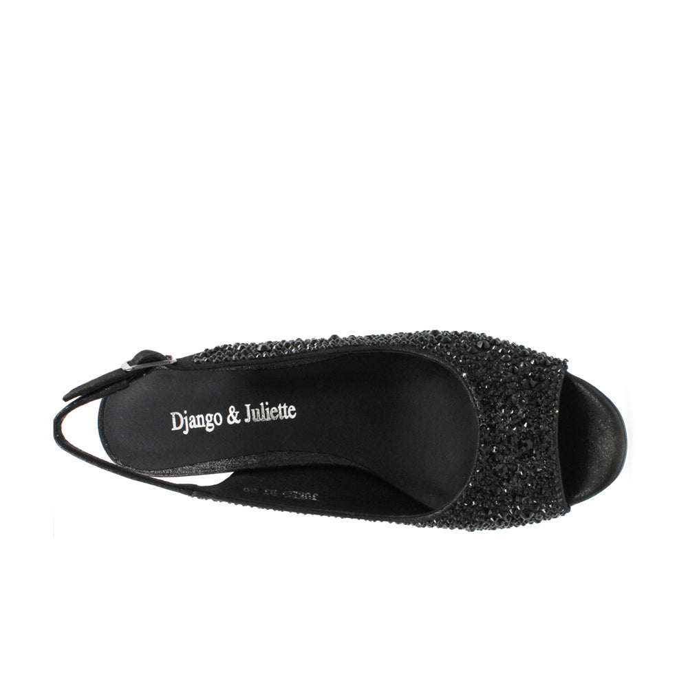 DJANGO & JULIETTE JUKES BLACK SHIMMER - Women Sandals - Collective Shoes 