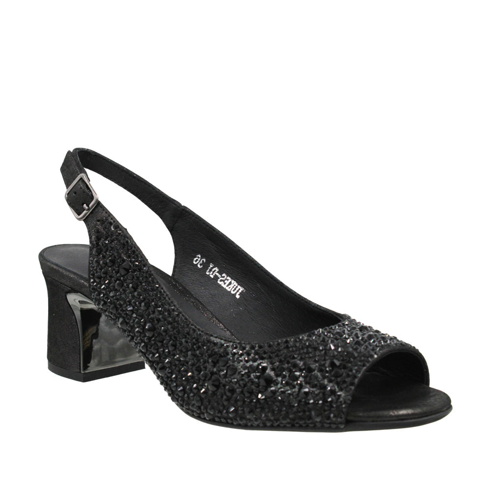 DJANGO & JULIETTE JUKES BLACK SHIMMER - Women Sandals - Collective Shoes 