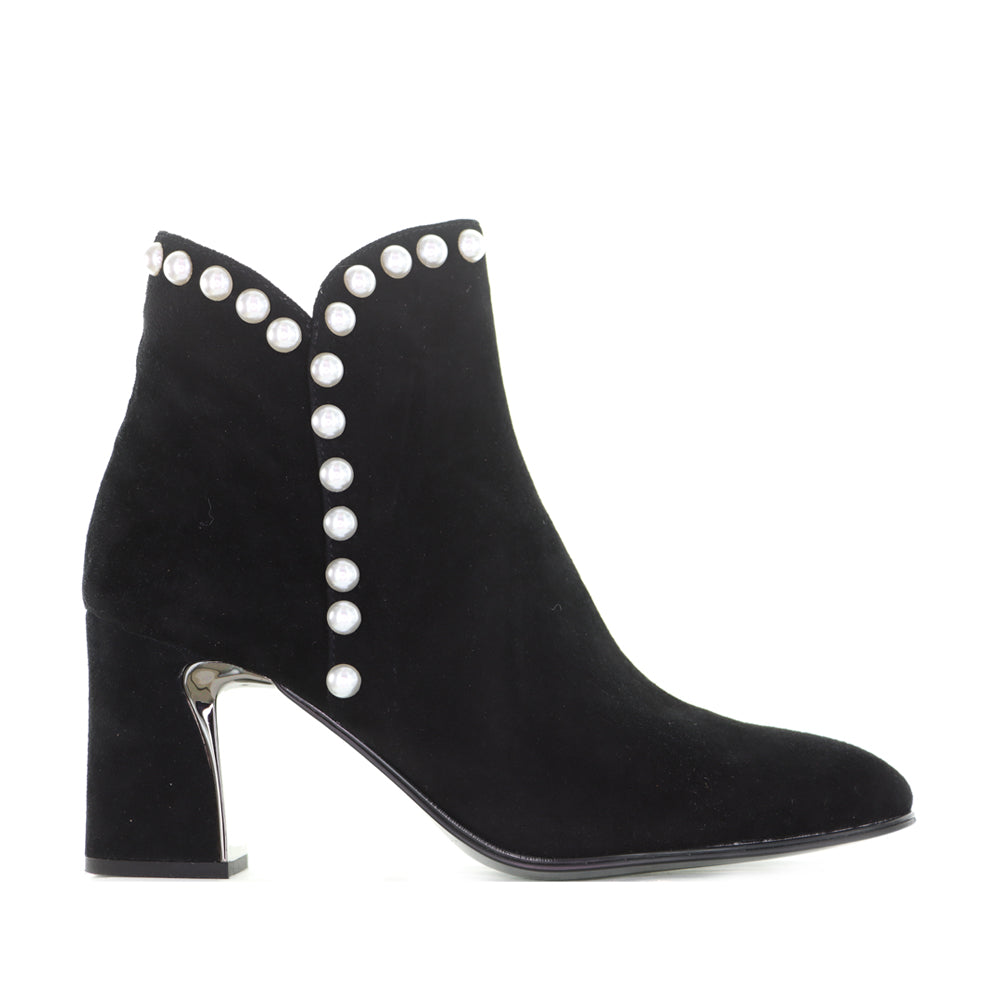 DJANGO & JULIETTE KENDALE BLACK SUEDE PEARL - Women Boots - Collective Shoes 