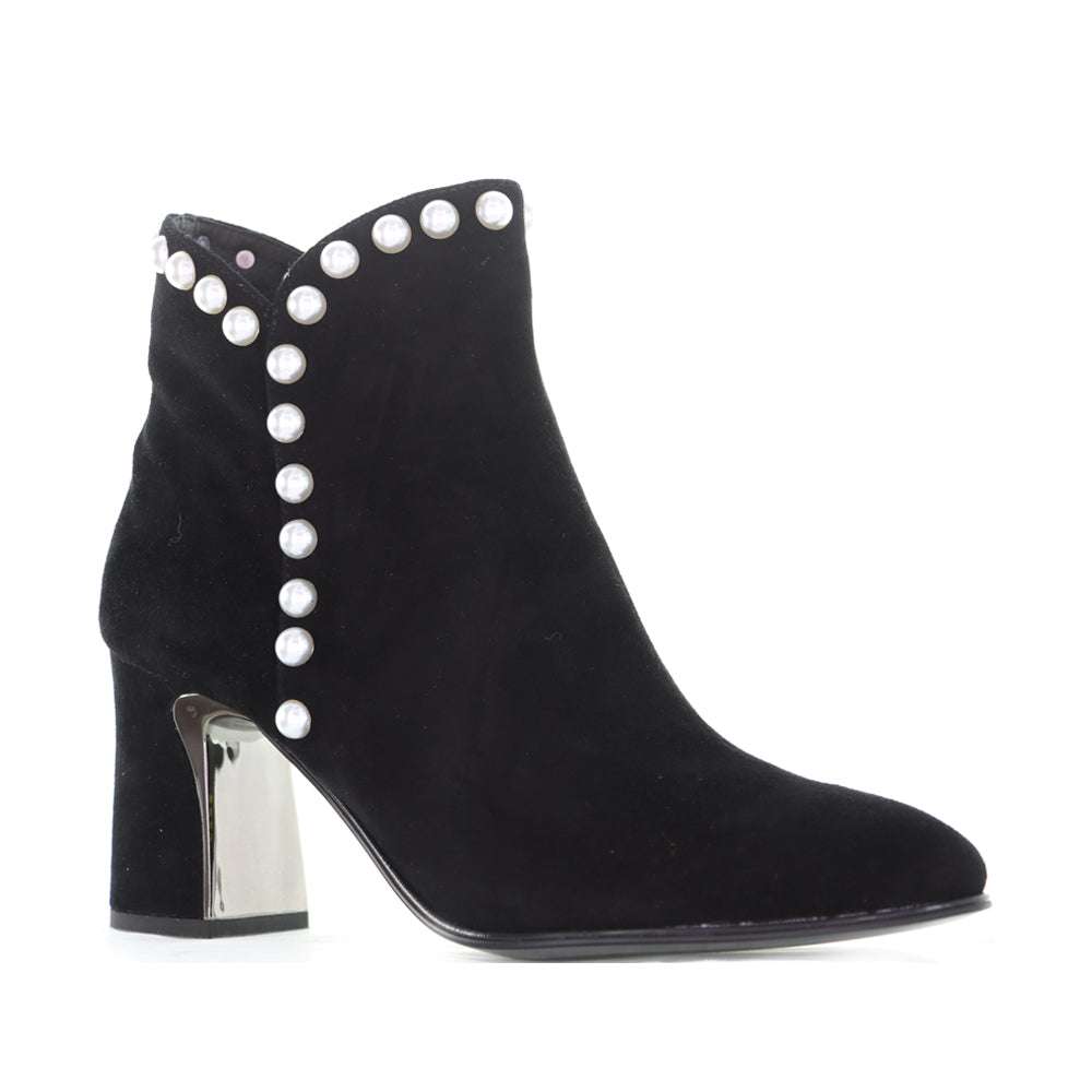 DJANGO & JULIETTE KENDALE BLACK SUEDE PEARL - Women Boots - Collective Shoes 
