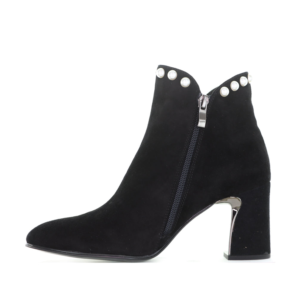 DJANGO & JULIETTE KENDALE BLACK SUEDE PEARL - Women Boots - Collective Shoes 
