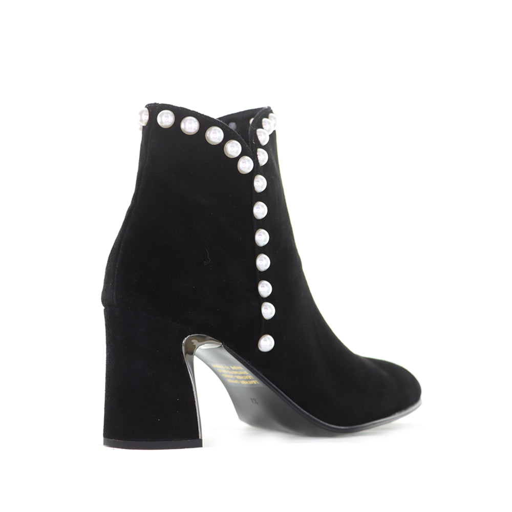 DJANGO & JULIETTE KENDALE BLACK SUEDE PEARL - Women Boots - Collective Shoes 