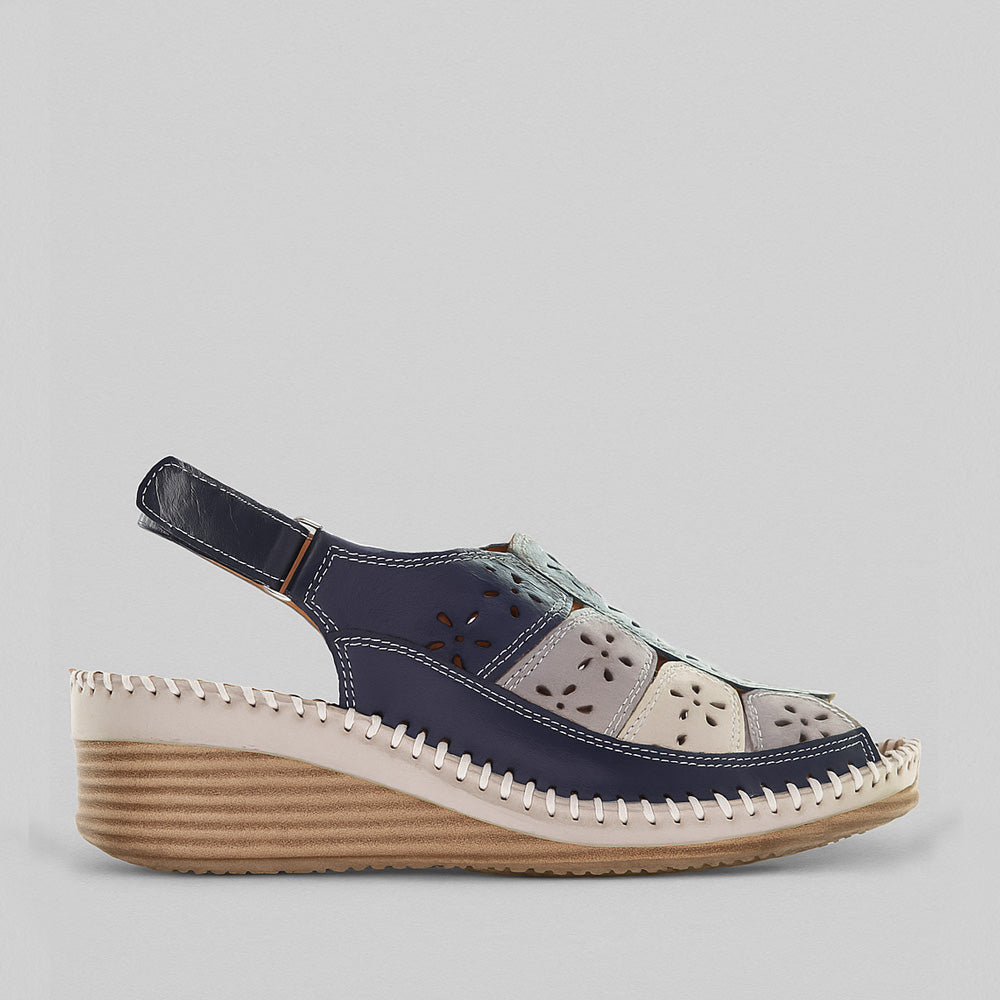 LE SANSA KIRRA NAVY MULTI - Women Sandals - Collective Shoes 