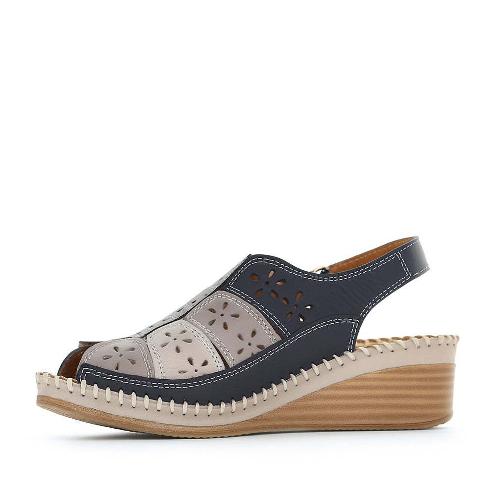 LE SANSA KIRRA NAVY MULTI - Women Sandals - Collective Shoes 