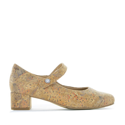 ZIERA KITTY TAUPE ROYAL PRINT - Women Heels - Collective Shoes 
