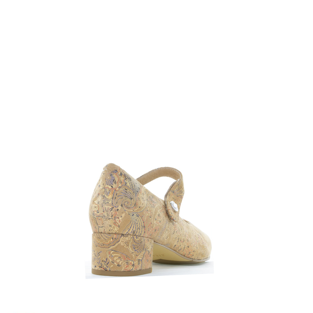 ZIERA KITTY TAUPE ROYAL PRINT - Women Heels - Collective Shoes 