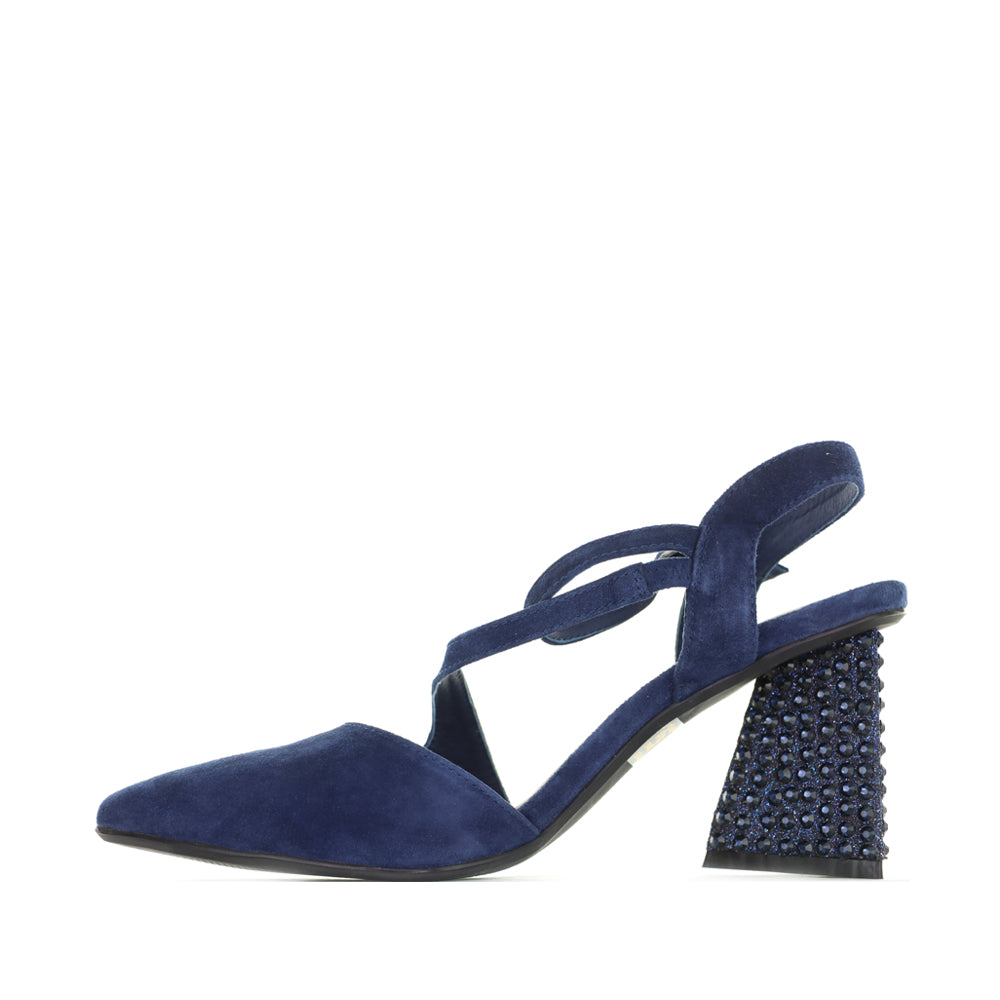 DJANGO & JULIETTE LAHTI NAVY SUEDE - Women Heels - Collective Shoes 