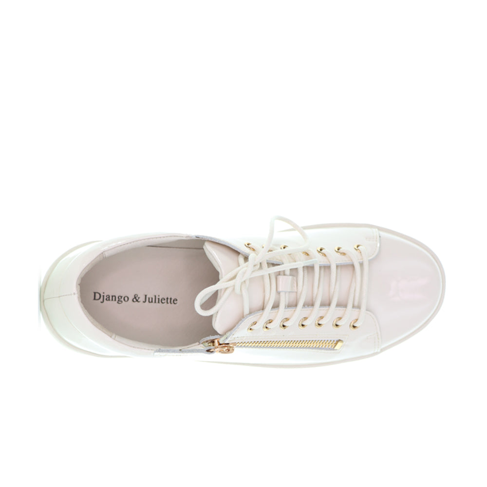 DJANGO & JULIETTE LAILA IVORY PATENT - Women Sneakers - Collective Shoes 
