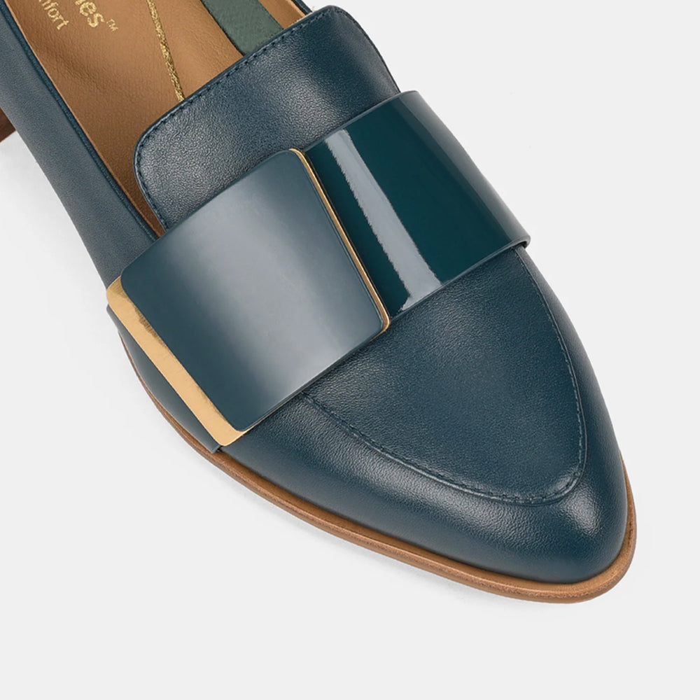 HUSH PUPPIES MAPLE TEAL/TEAL PATENT - Women Loafers - Collective Shoes 