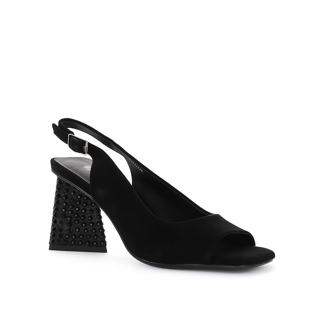 DJANGO & JULIETTE LANTOS BLACK SUEDE - Women Sandals - Collective Shoes 
