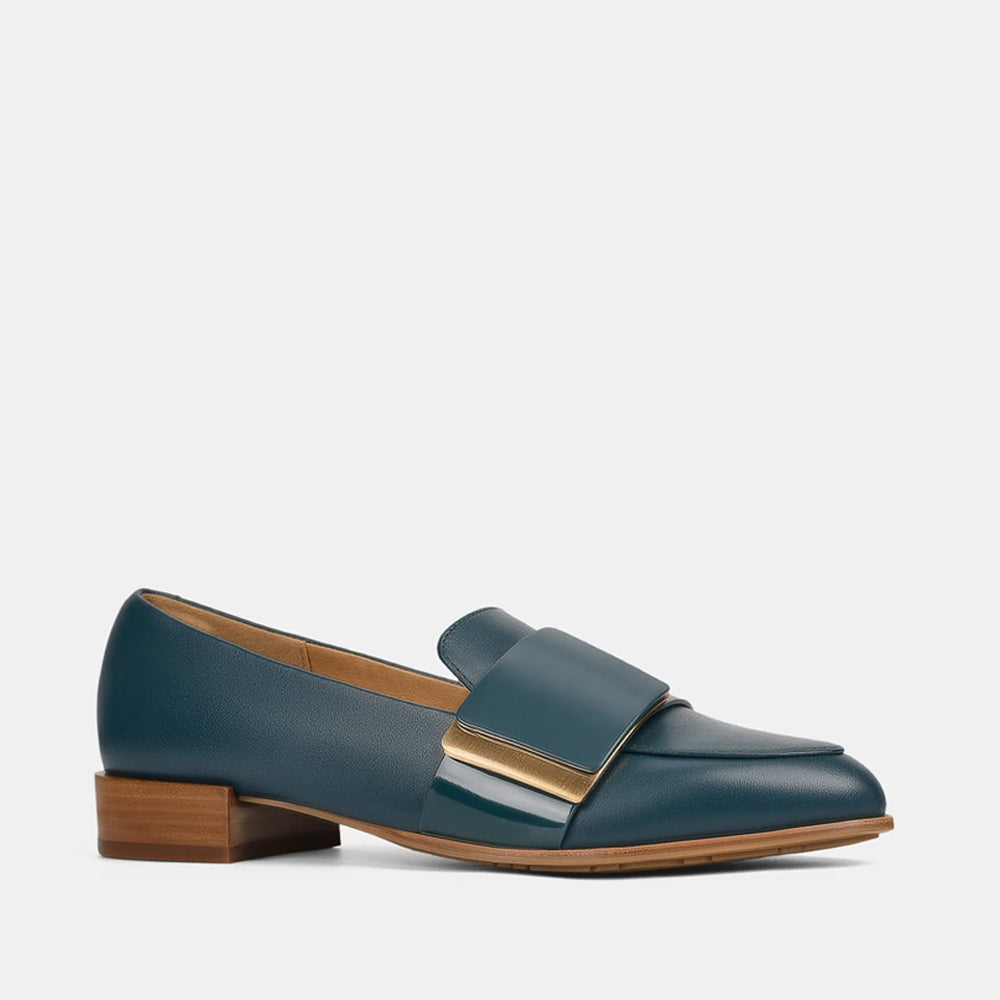 HUSH PUPPIES MAPLE TEAL/TEAL PATENT - Women Loafers - Collective Shoes 