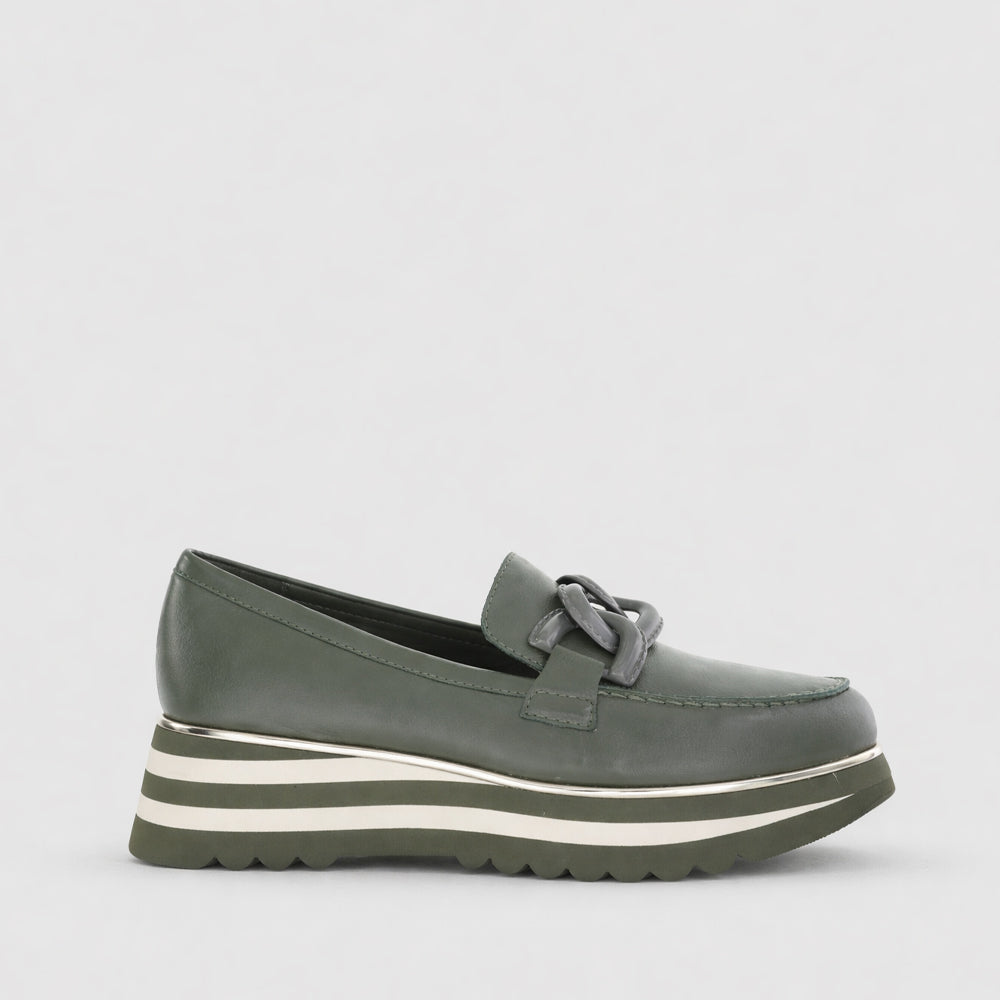 DJANGO & JULIETTE EAILA OLIVE - Women Loafers - Collective Shoes 
