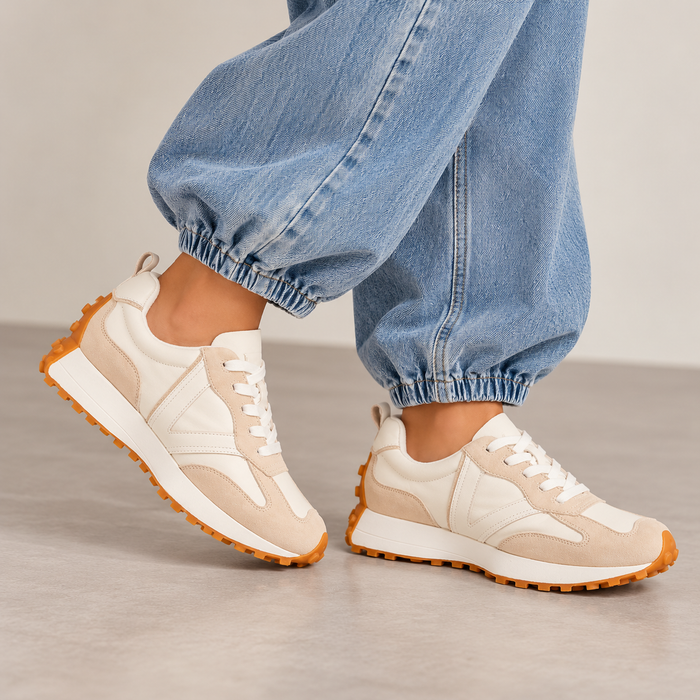 DJANGO & JULIETTE ORANGE BEIGE WHITE - Women Sneakers - Collective Shoes 