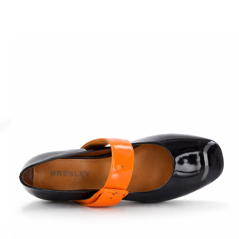 BRESLEY PAGODA NAVY ORANGE PAT - Women Sandals - Collective Shoes 