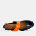 Load image into Gallery viewer, BRESLEY PAGODA NAVY ORANGE PAT
