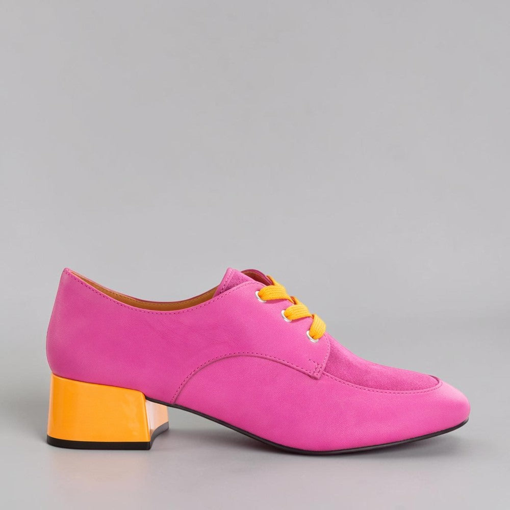 BRESLEY DESTER FUXIA ORANGE - Women Oxford / Brogue Shoes - Collective Shoes 