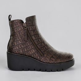BRESLEY PUZZLE BRONZE CROC - Women Boots - Collective Shoes 