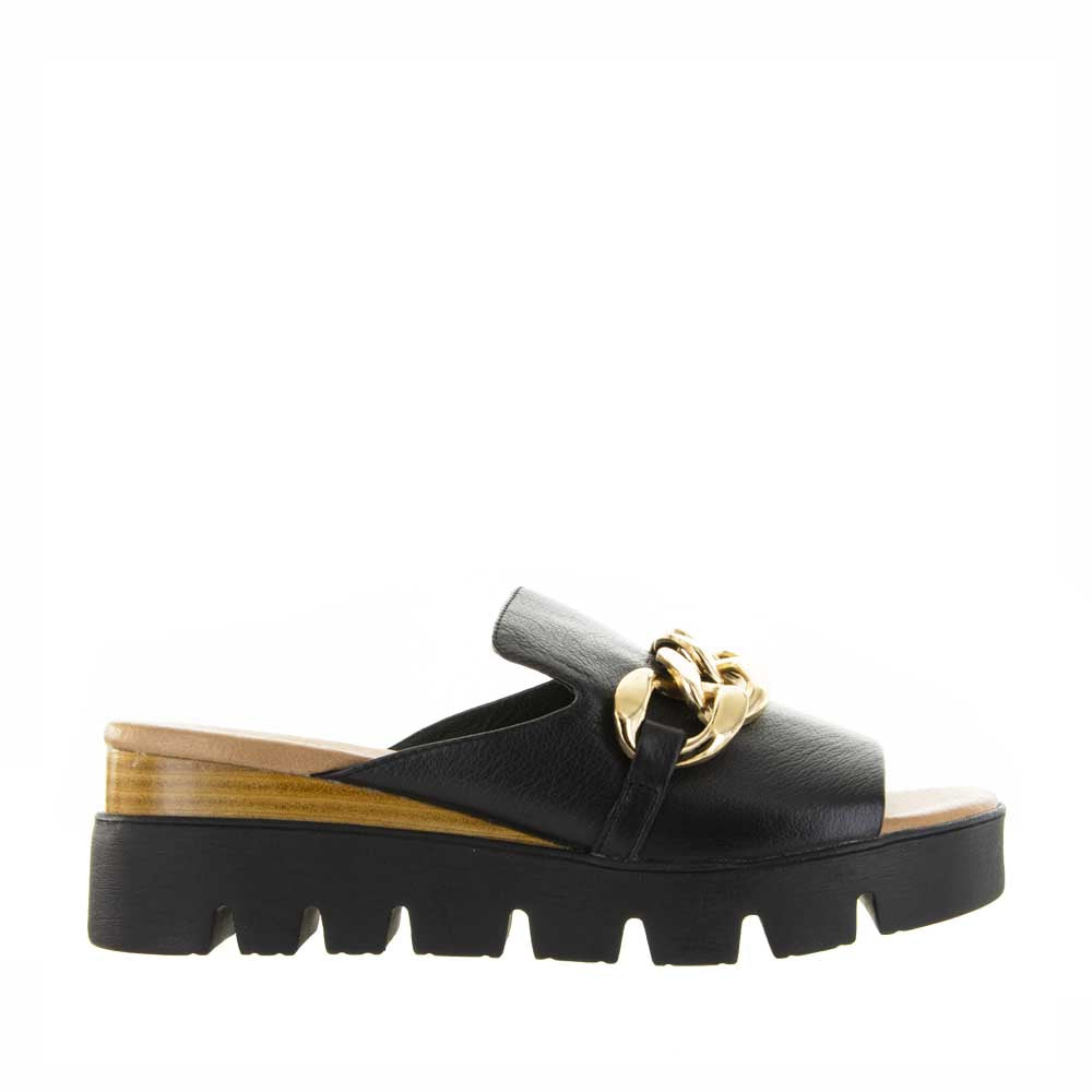 Django & Juliette Rablise Black Natural - Women Wedge - Collective Shoes 