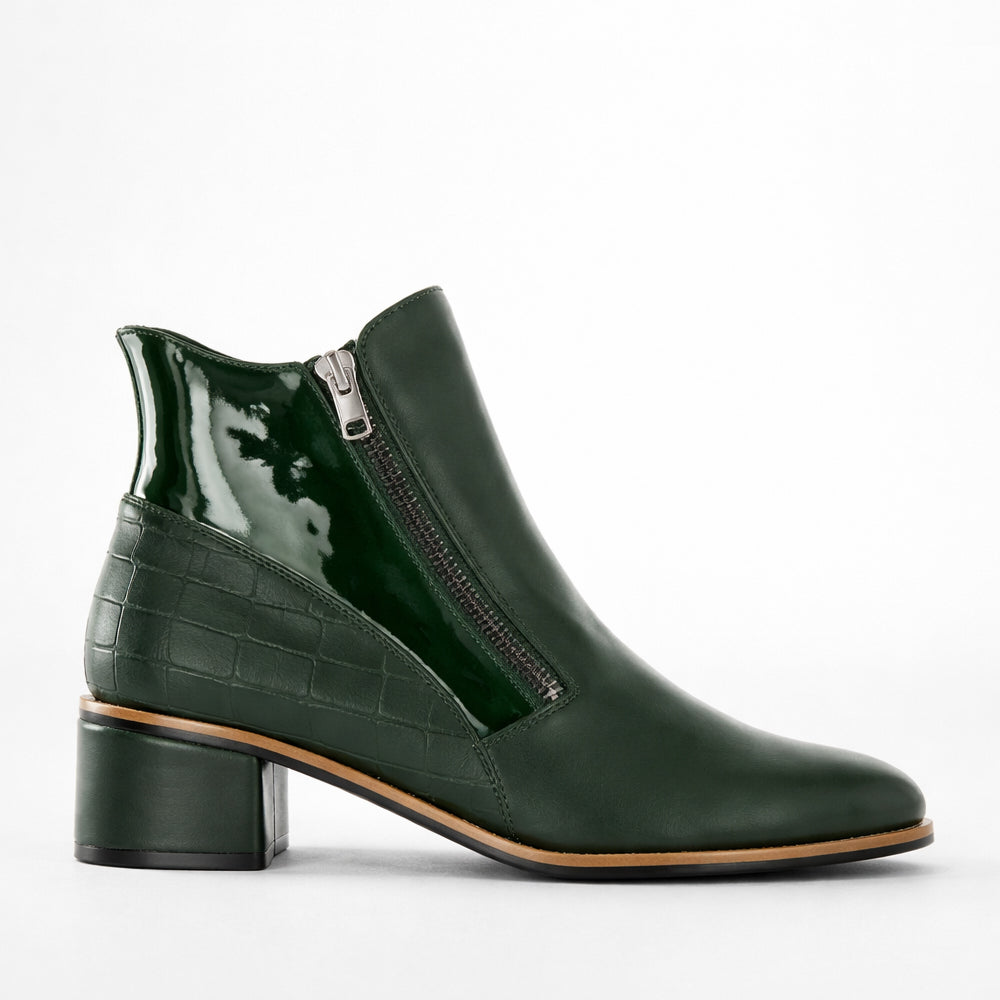 LE SANSA REFINE BOTTLE GREEN - Women Boots - Collective Shoes 