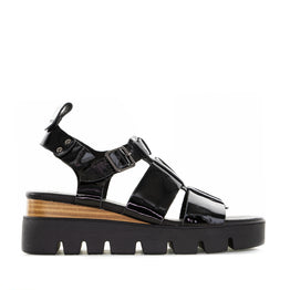 DJANGO & JULIETTE RELIE BLACK PAT NATURAL