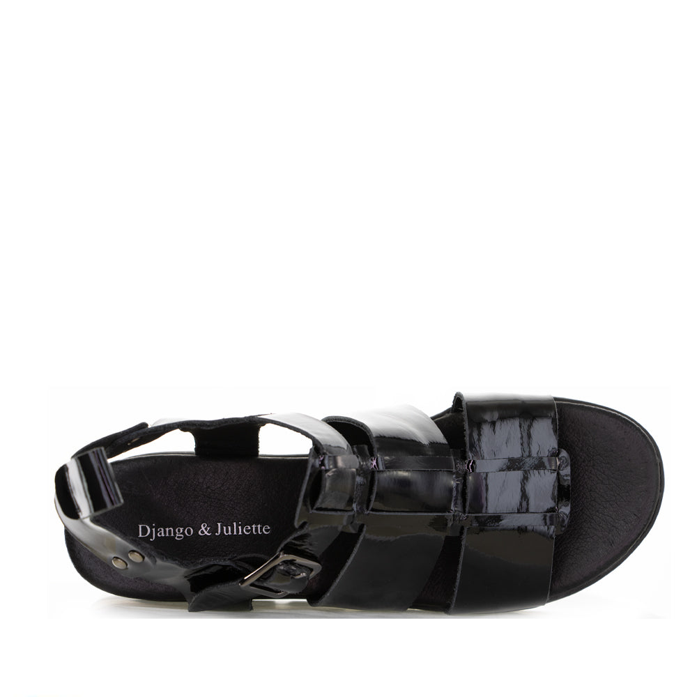 DJANGO & JULIETTE RELIE BLACK PAT NATURAL