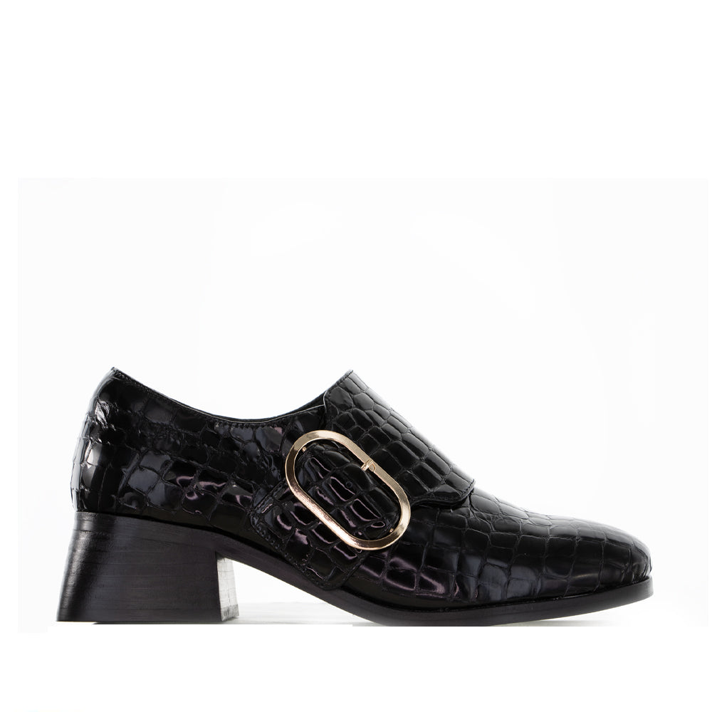 LE SANSA RICE BLACK CROC - Women Loafers - Collective Shoes 