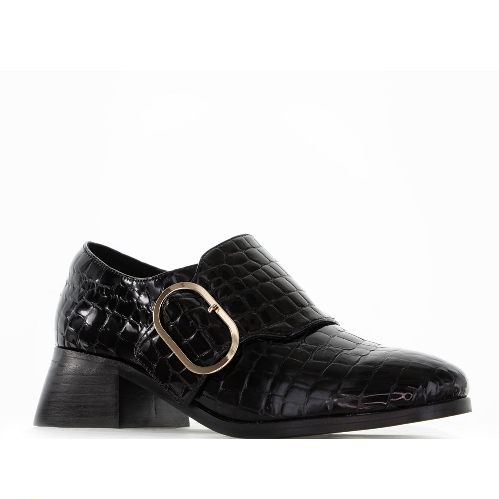 LE SANSA RICE BLACK CROC - Women Loafers - Collective Shoes 
