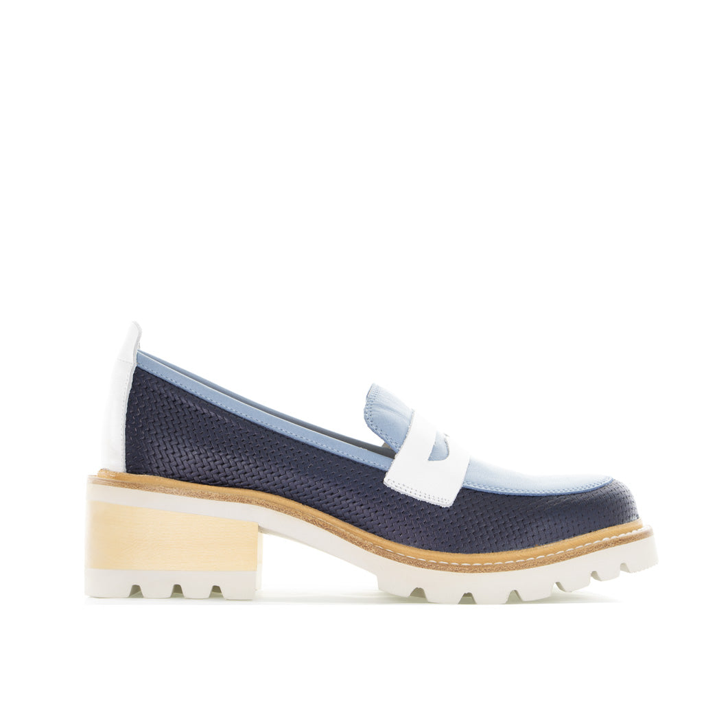 BRESLEY DELMIRA NAVY COMBO - Women Loafers - Collective Shoes 