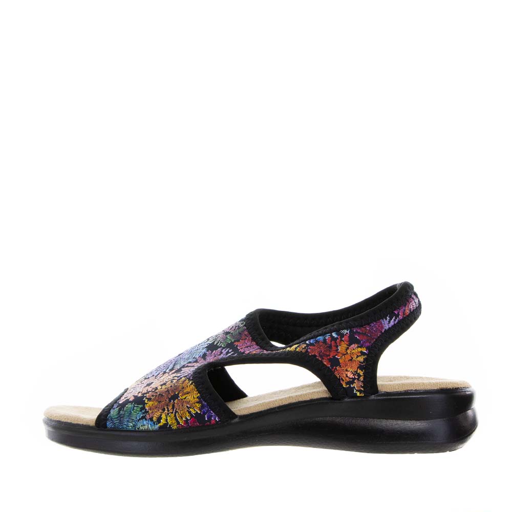 EUROFLEX TUSCANY BLACK FLORAL - Women Sandals - Collective Shoes 