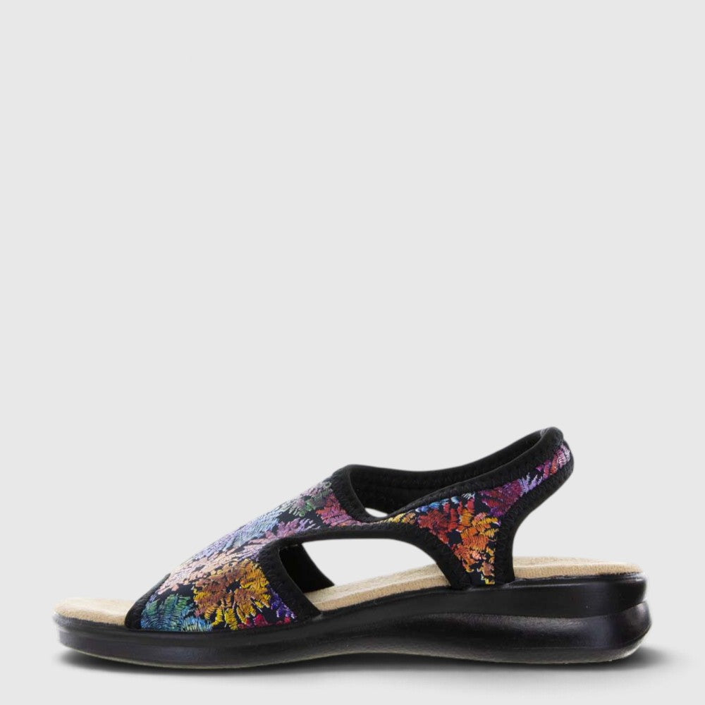 EUROFLEX TUSCANY BLACK FLORAL - Women Sandals - Collective Shoes 