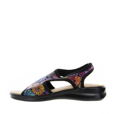 EUROFLEX TUSCANY BLACK FLORAL - Women Sandals - Collective Shoes 