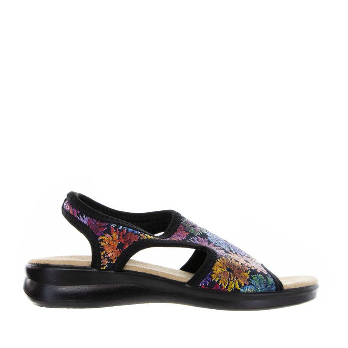 EUROFLEX TUSCANY BLACK FLORAL - Women Sandals - Collective Shoes 