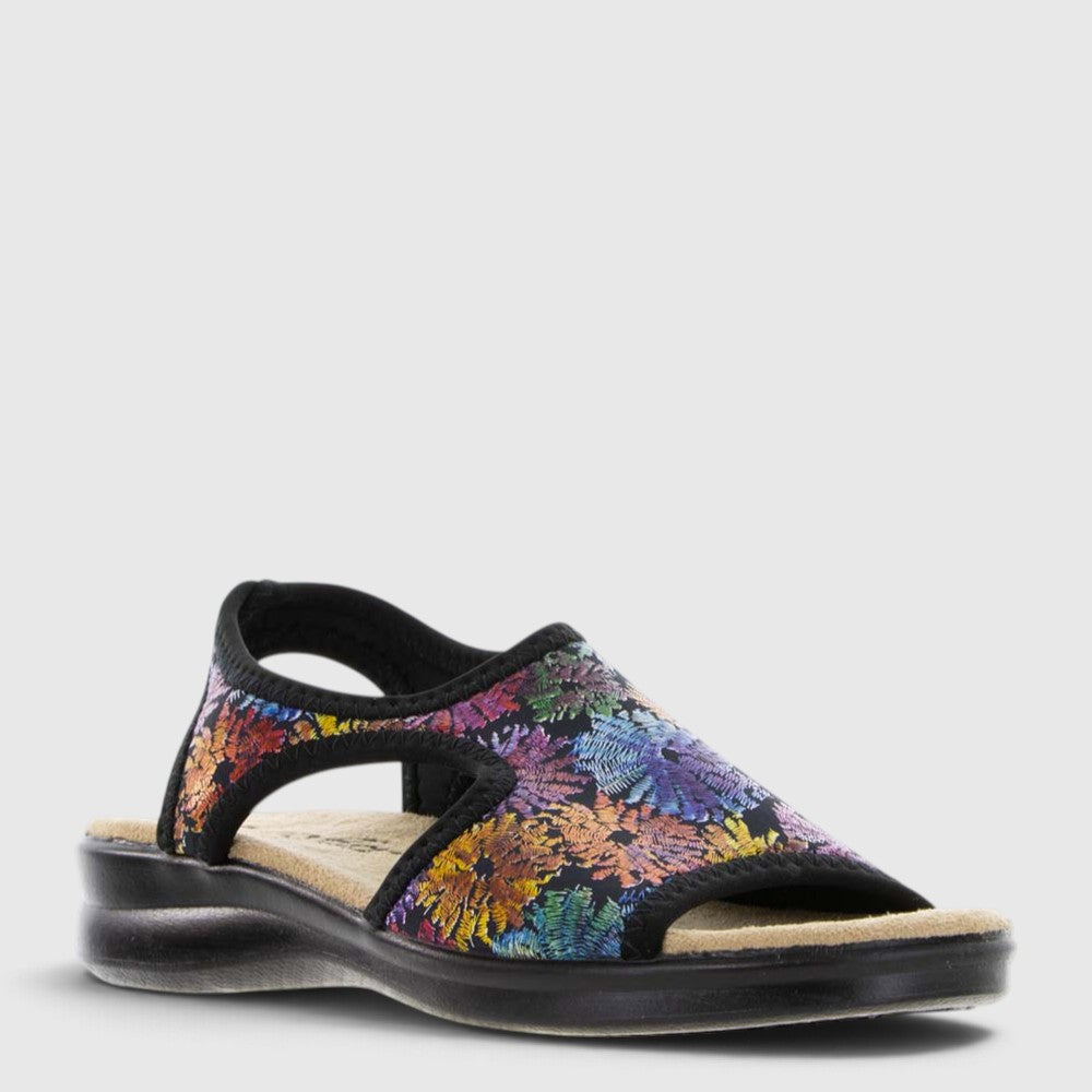 EUROFLEX TUSCANY BLACK FLORAL - Women Sandals - Collective Shoes 