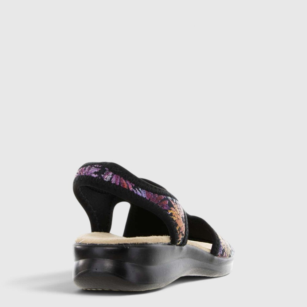 EUROFLEX TUSCANY BLACK FLORAL - Women Sandals - Collective Shoes 
