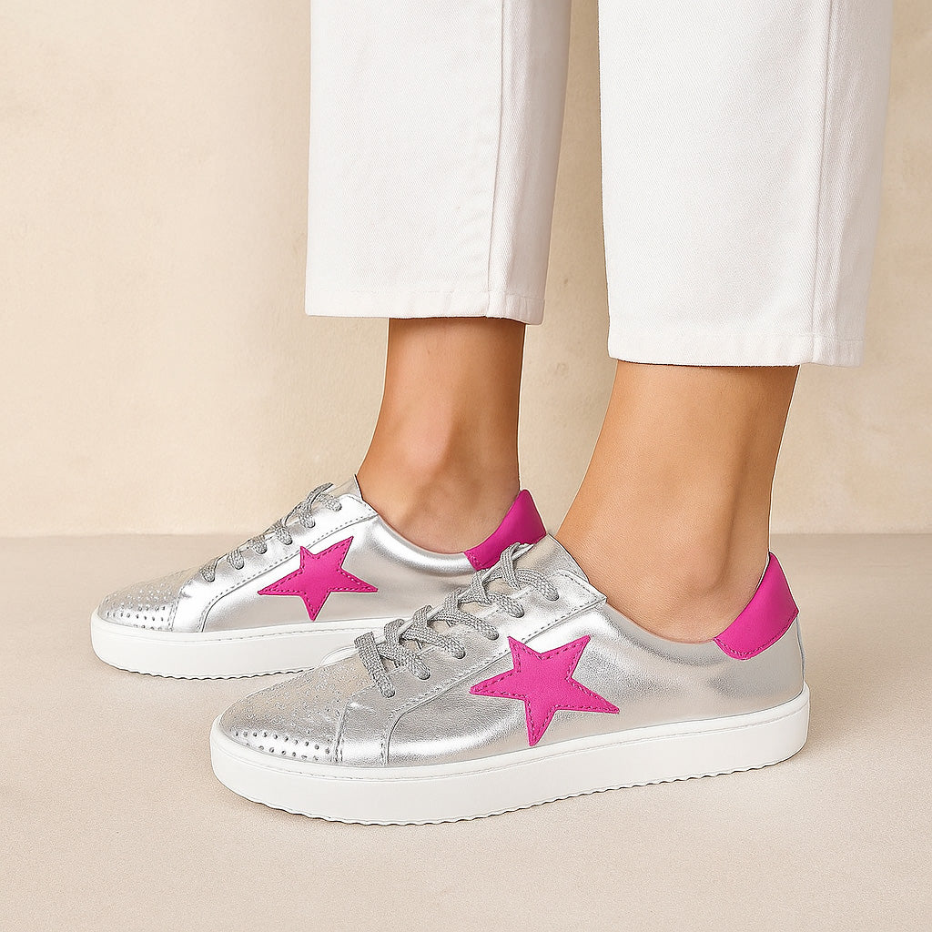 ALFIE & EVIE VALDO SILVER FUCHSIA - Women Sneakers - Collective Shoes 