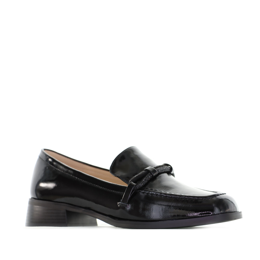 MILA RAINE VANESSA BLACK PATENT - Women Loafers - Collective Shoes 