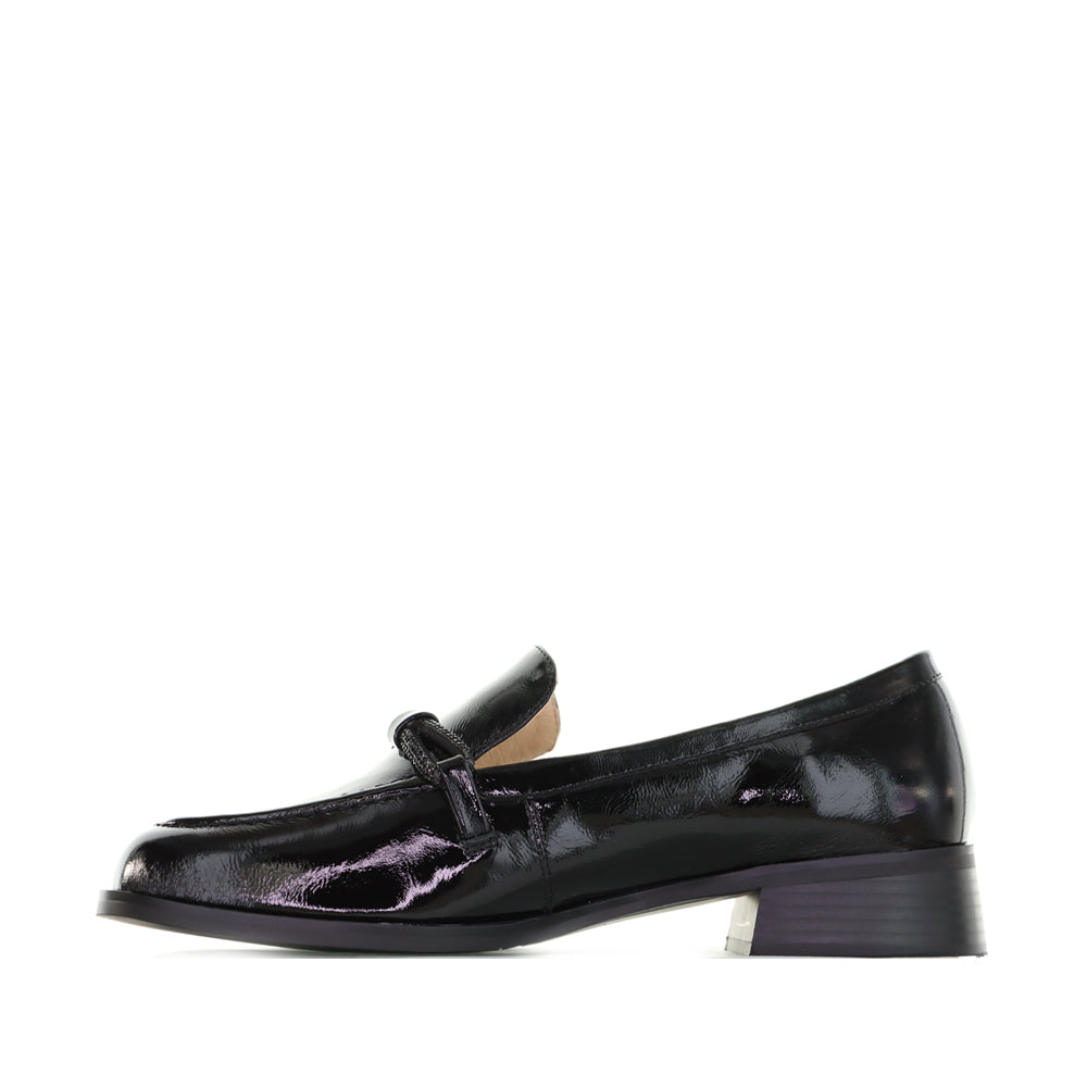 MILA RAINE VANESSA BLACK PATENT - Women Loafers - Collective Shoes 
